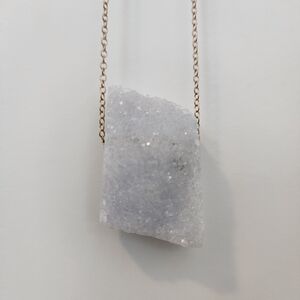 White Druzy Stone Necklace